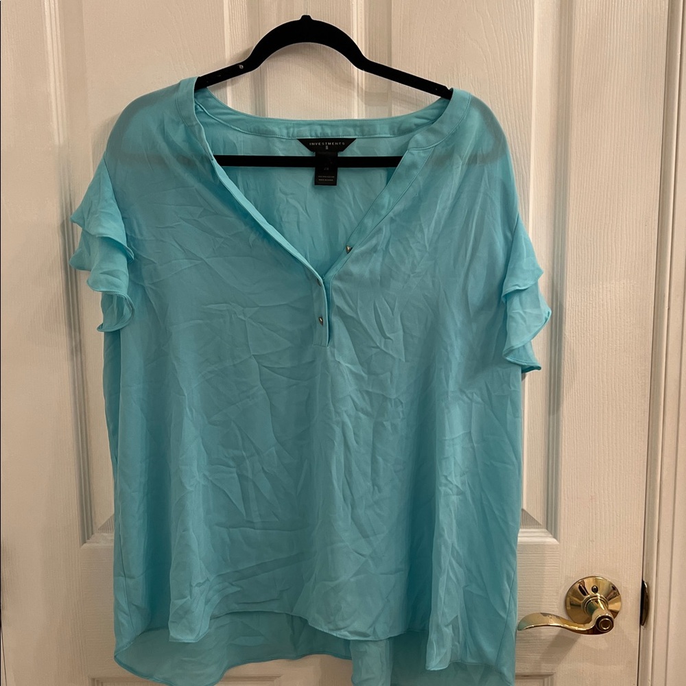 Light Blue Ruffled Blouse
